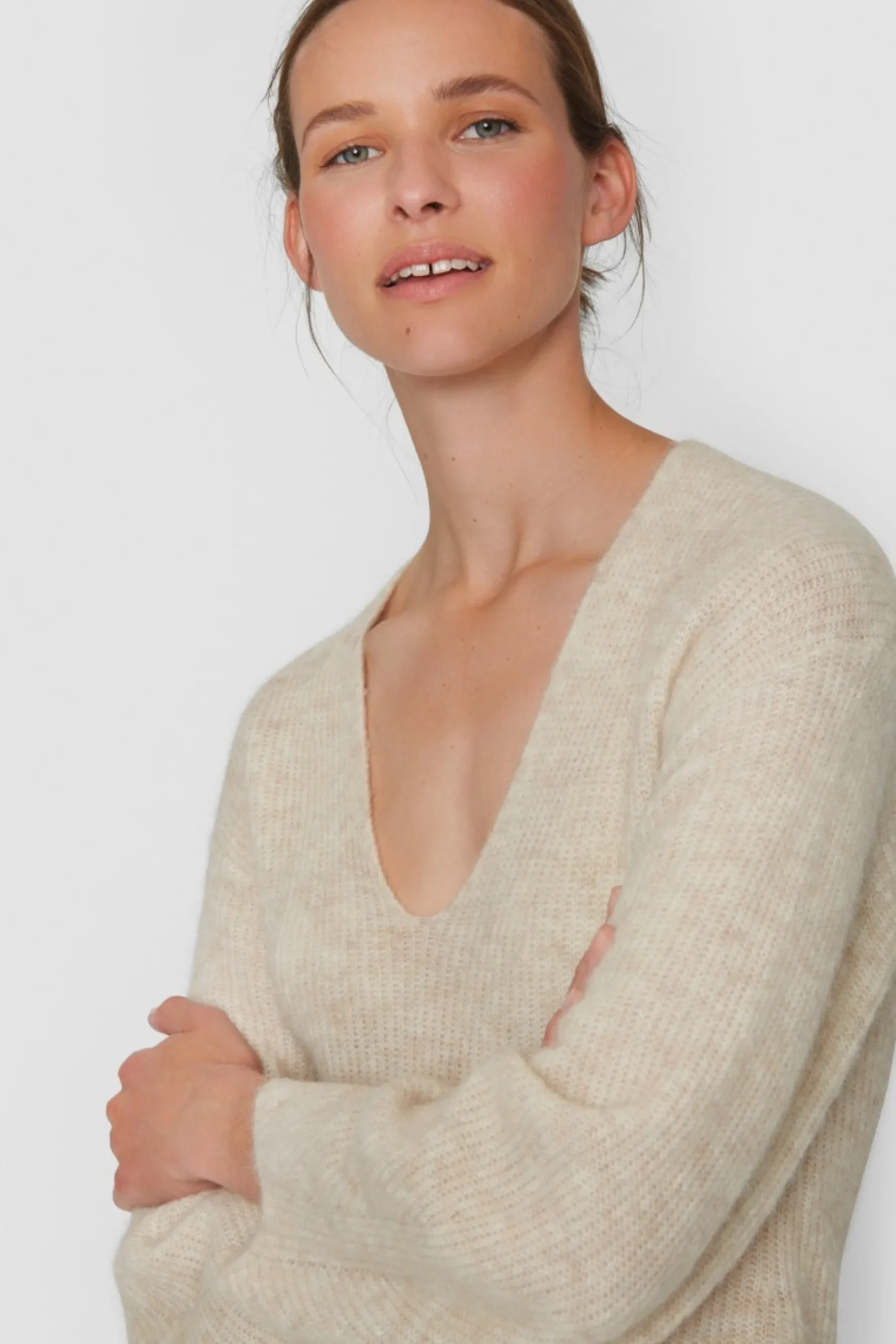 Dandelion Knit Bluse Med V-Hals