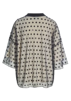 Embroidery Mesh Bluse