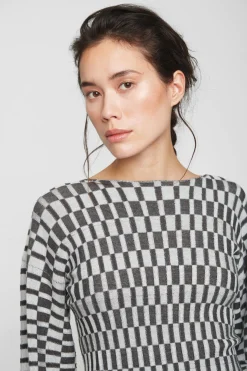 Floret Knit Bluse Med Badudskaering