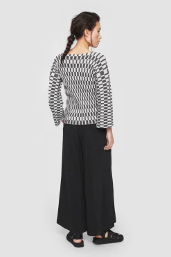 Floret Knit Bluse Med Badudskaering