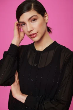 Fuwatto Georgette Fsc Bluse Med Knapper