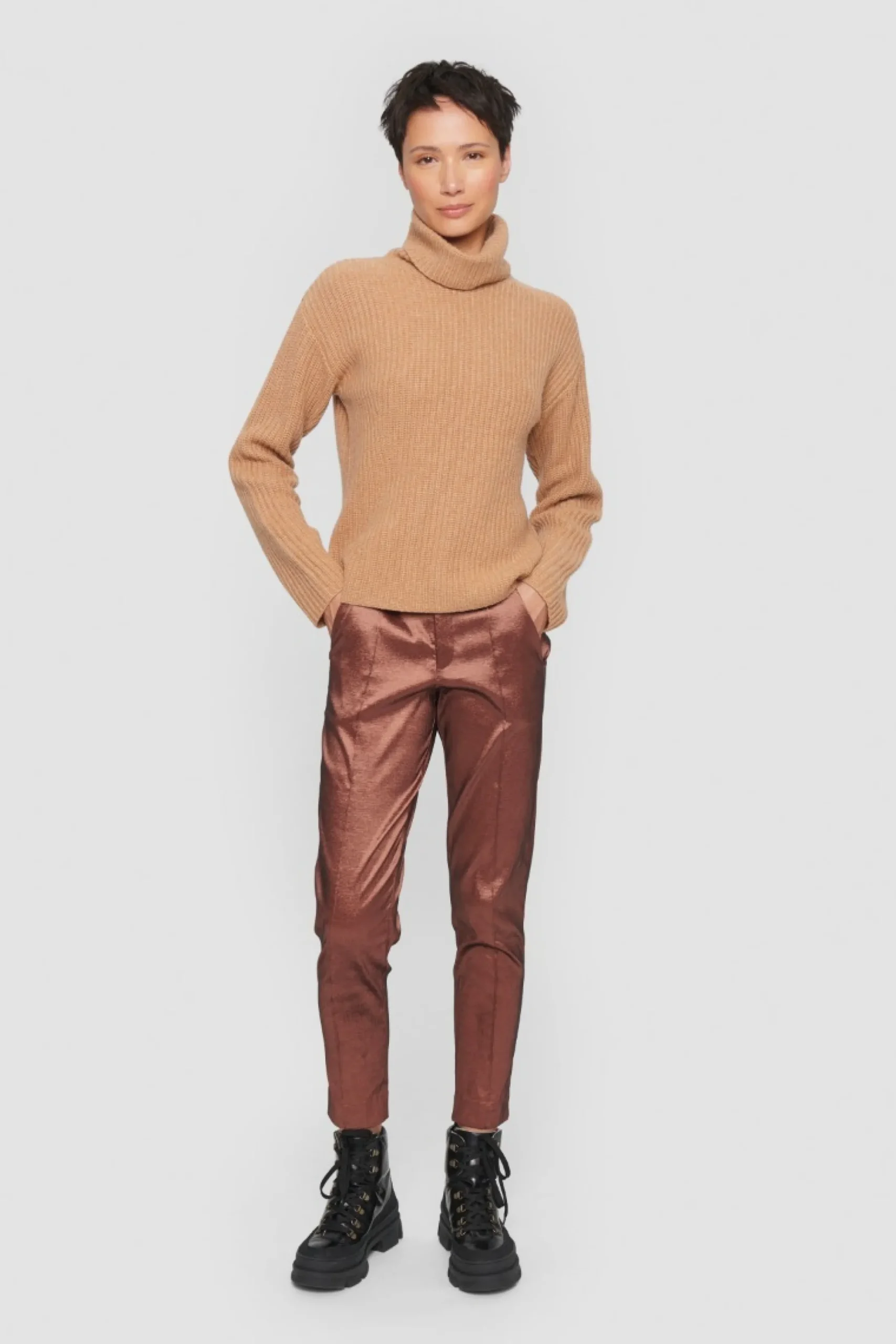 Gamine Knit Hojhalset Bluse