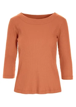 Globe Rib Bluse Med 3/4 Aerme