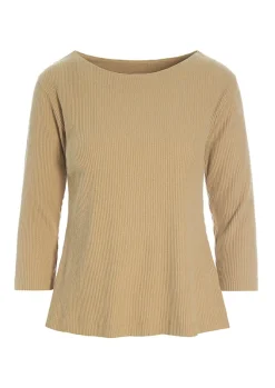 Globe Rib Bluse Med 3/4 Aerme