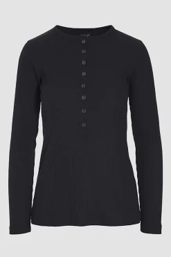 Globe Rib Langaermet Bluse