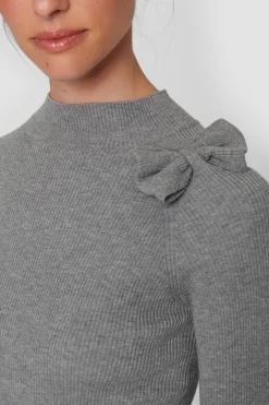 Saku Knit Bluse Med Slojfe