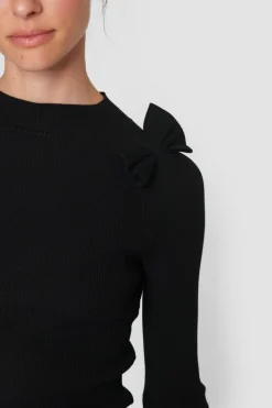 Saku Knit Bluse Med Slojfe