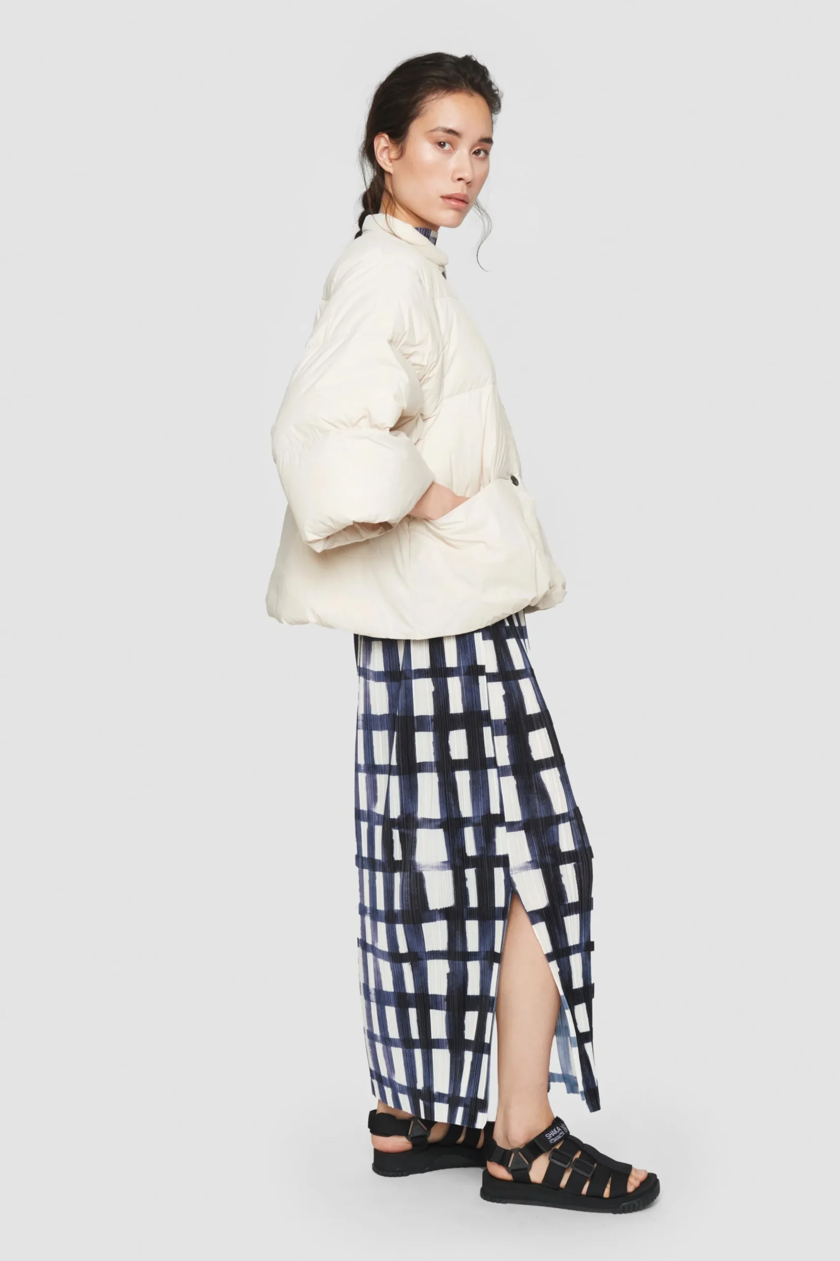 Watercolour Check Kjole